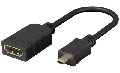 Liitinadapteri micro-HDMI-uros/HDMI-naaras 0,2m