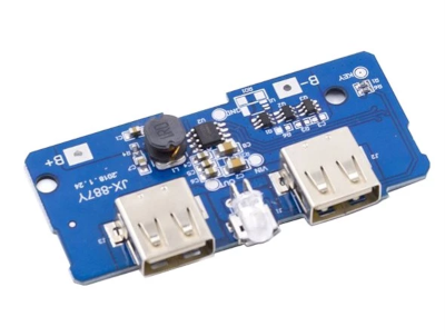 Teholähdekortti ja latauspiiri Li-Ion/Li-Pol 5Vdc 2,1A 2xUSB