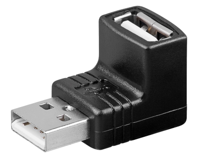 USB-liitinadapteri A-uros/A-naaras kulma 270°