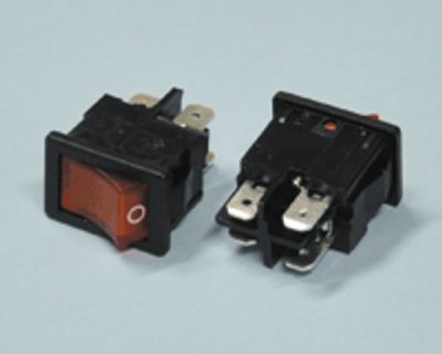 Keinuvipukytkin valolla 4A 2xON-OFF keltainen