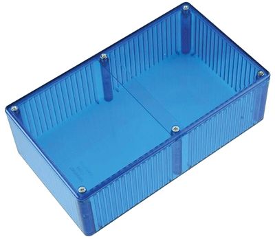 Muovikotelo 191x110x61mm sininen/läpikuultava (1591ETBU)