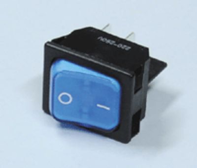 Keinuvipukytkin valolla 10A 250Vac 2xON-OFF sininen