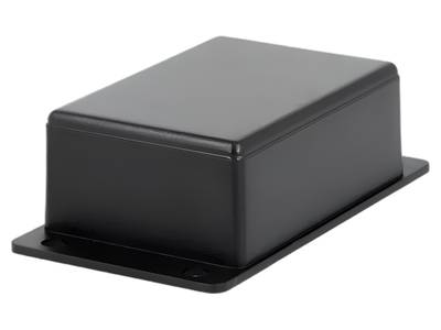 Muovikotelo kiinnityskulmilla 64,7x46x26mm musta Muovikotelo kiinnityskulmilla 64,7x46x26mm musta