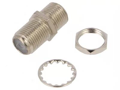 F-adapteri mutterikiinnityksellä naaras/naaras F-adapteri mutterikiinnityksellä naaras/naaras