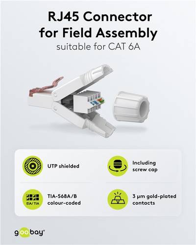 Modular-pistoke Cat6-kaapelille 8/8-nap. (RJ45) UTP Modular-pistoke Cat6-kaapelille 8/8-nap. (RJ45) UTP