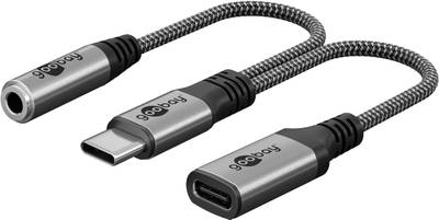 USB-C-audioliitäntäkaapeli latausliitännällä 0,15m valkoinen USB-C-audioliitäntäkaapeli latausliitännällä 0,15m valkoinen