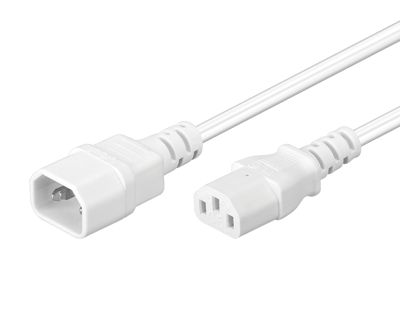 Kojeliitosjatkojohto C13/C14 valkoinen 0,5m