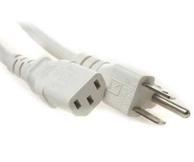 Kojeliitosjohto maadoitettu USA/C13 valkoinen 2m *