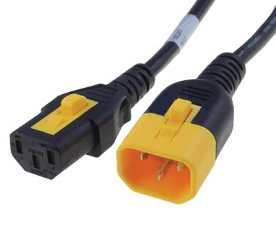 Kojeliitosjatkojohto lukituksella C13/C14 musta 1,5m *