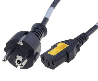 Kojeliitosjohto lukituksella Schuko/C13 musta 1,5m *