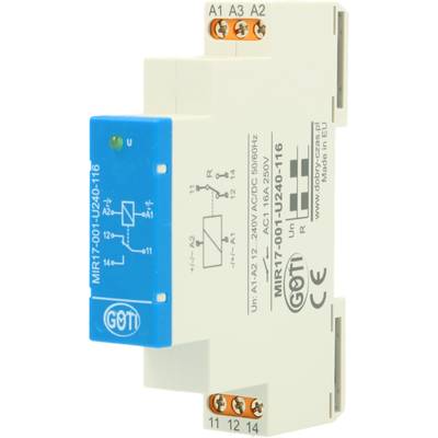 Ohjausrele DIN-kiskoon 1-vaihtokosketin 12-230Vac/dc 16A