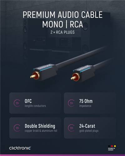 RCA-audiokaapeli 75ohm 3m