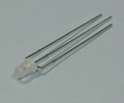 Kaksivärinen LED 3mm 4,5mcd/4,5mcd punainen/vihreä