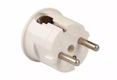 Schuko-verkkopistoke kulmamalli luonnonvalkoinen