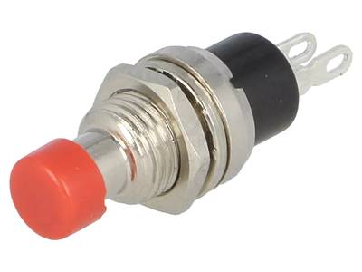 Painike, avautuva 1xON-(OFF), 1A 125V, punainen
