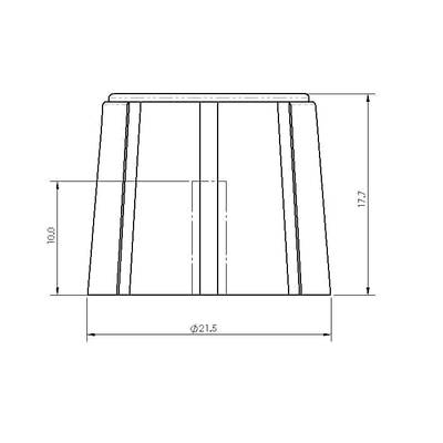 Laitenuppi 4mm/21mm sotf touch musta viivalla