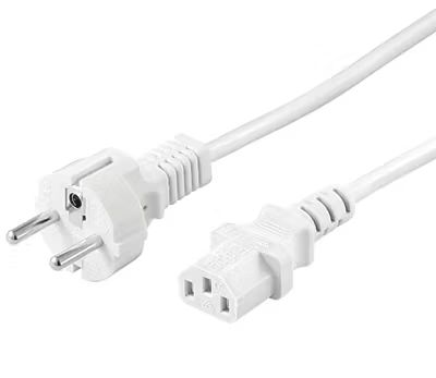 Kojeliitosjohto Schuko/C13 valkoinen 0,5m