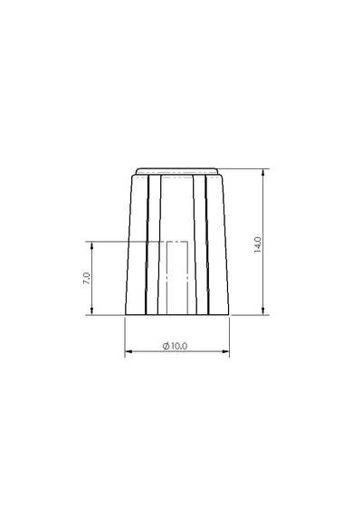 Laitenuppi, nylon 3mm/10mm musta