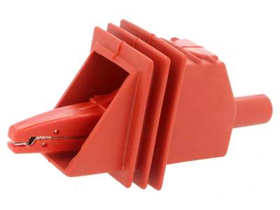 Hauenleukaliitin 4mm turvabanaaniliittimelle Cat 0 5000V punainen Hauenleukaliitin 4mm turvabanaaniliittimelle Cat 0 5000V punainen