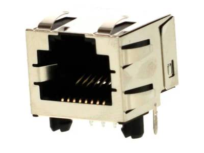 Modular-runkoliitin piirilevylle kulma 8/8-napainen (RJ45) suojattu (43860-0004)