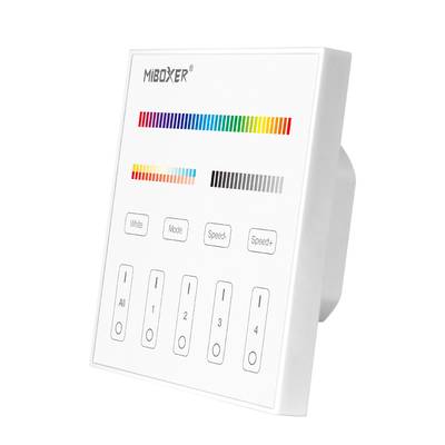 Seinäohjauspaneeli LED RGB+CCT 4-alue 230V (2,4GHz)