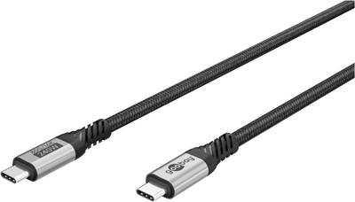 USB-C (USB 4.0) liitäntäkaapeli USB-C/USB-C 240W 5A 80 Gbit/s musta 1,5m