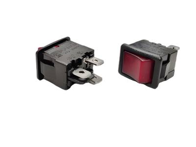 Keinuvipukytkin valolla 12A 250Vac 1xON-OFF punainen