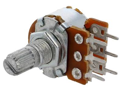 Hiilipotentiometri piirilevylle 6mm stereo (0,125W)