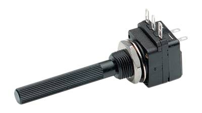 Hiilipotentiometri 6mm mono kytkimellä (0,2W)