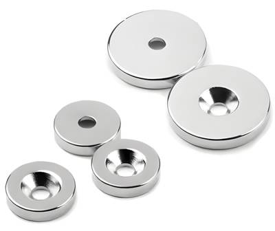 Pyöreät neodyymimagneetit kiinnitysreiällä