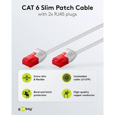 Cat6-liitäntäkaapeli ohut suojaamaton U/UTP harmaa