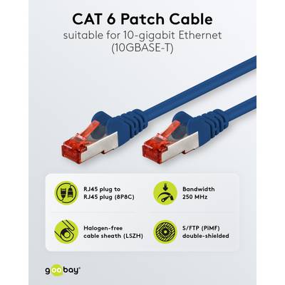 Cat6-liitäntäkaapeli suojattu (S/FTP) sininen