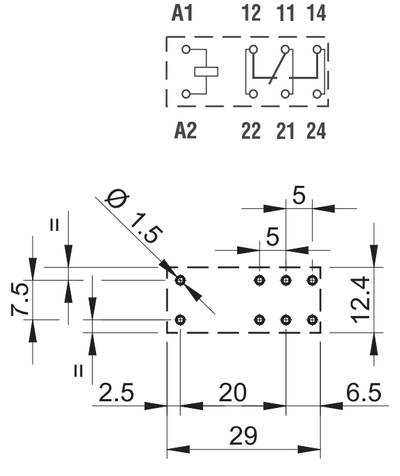 Piirikorttirele 1 vaihtokosketin 16A (40.61.)
