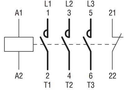 Kontaktori 3xNO/1xNC 9A