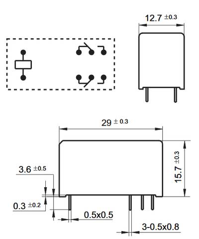 Piirikorttirele 2 vaihtokosketinta 8A