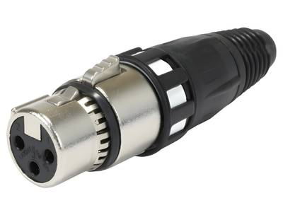 XLR-pistoke 3-nap. naaras, kirkas XLR-pistoke 3-nap. naaras, kirkas