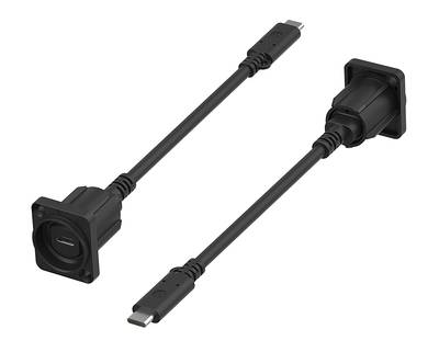 USB-läpivientiliitin USB 3.2 Gen 1x1 musta