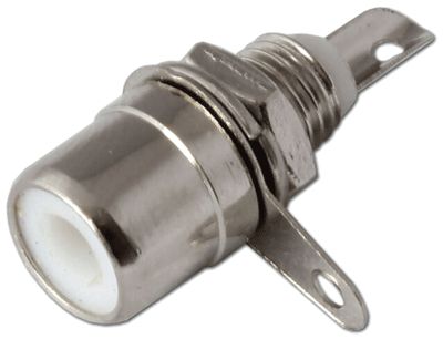 RCA-runkoliitin mutterikiinnityksellä valkoinen *