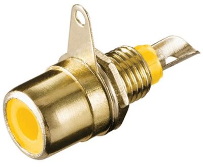 RCA-runkoliitin mutterikiinnityksellä kullattu keltainen *