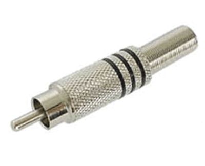 RCA-pistoke uros metalli musta *