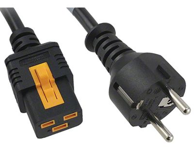 Kojeliitosjohto lukituksella Schuko/C19 musta 2m *