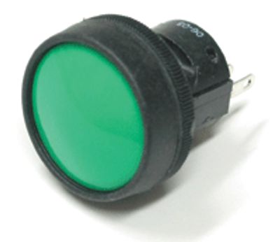 Painike, 1xON-(ON), 5A 250Vac/28Vdc, IP67, vihreä