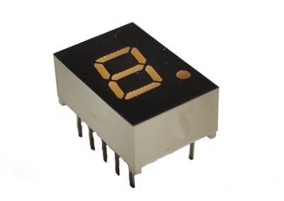 7-segmenttinäyttö 7mm CA keltainen *