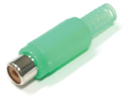 RCA-jatkopistoke naaras muovi vihreä