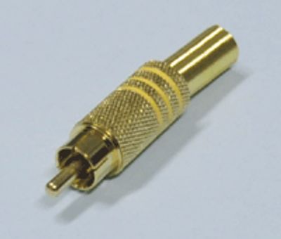 RCA-pistoke uros metalli/kullattu keltainen *