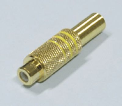 RCA-jatkopistoke kullattu metalli keltainen *