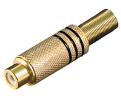 RCA-jatkopistoke kullattu metalli musta