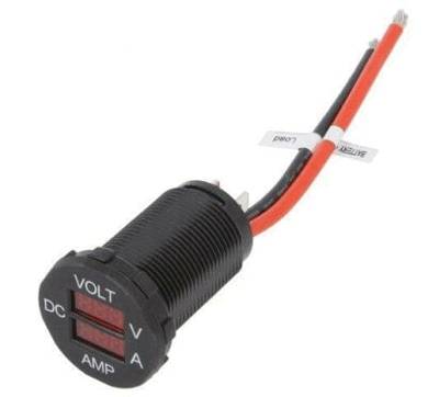 Digitaalinen LED-paneelimittari 7-33Vdc/0-25A punainen (A25-6)