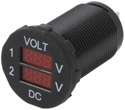 Digitaalinen LED-paneelimittari 2x7-33Vdc punainen (A25-6B) Digitaalinen LED-paneelimittari 2x7-33Vdc punainen (A25-6B)