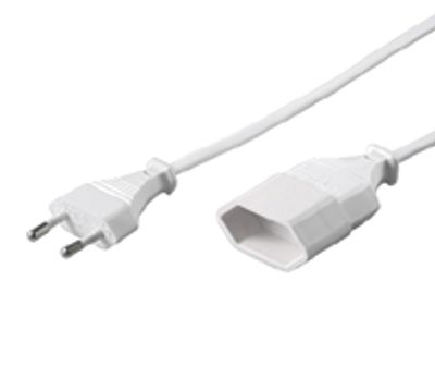 Jatkojohto Euro-C-verkkoliittimillä CEE 7/16 valkoinen 2m